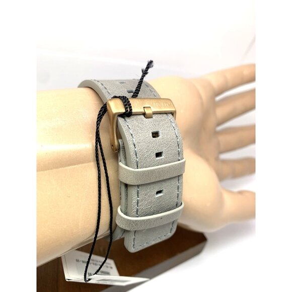 MVMT Men's Watch Quartz Chronograph White Dial Bronze Gray Leather Band 44mm - Picture 10 of 14